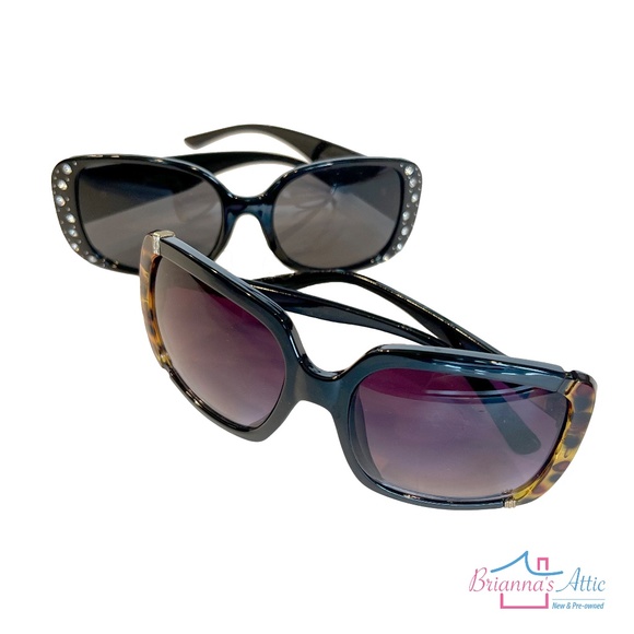 Women's Designer Stylish Generic Sunglass Black Multicolor - 2 piece - Picture 2 of 9